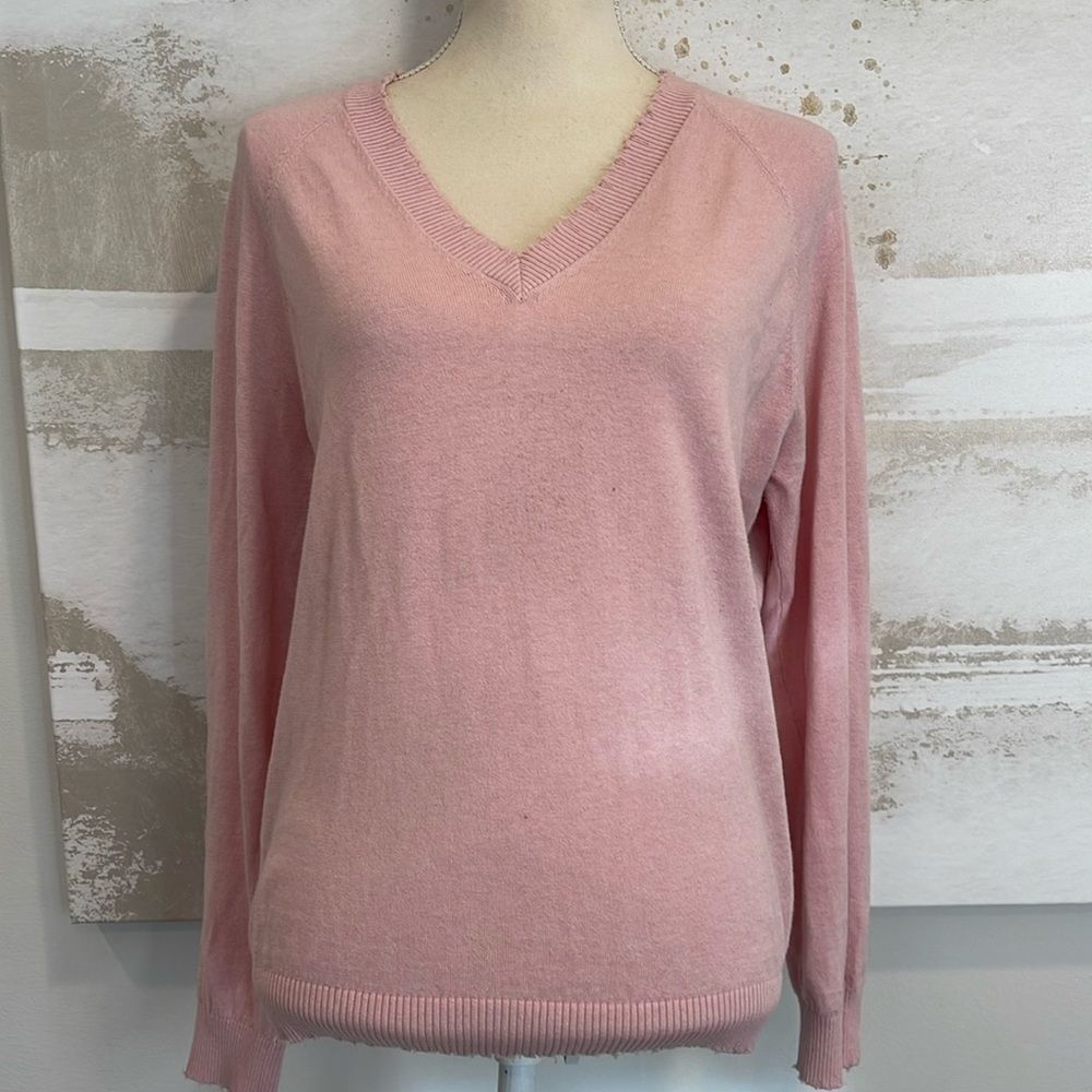 Minnie Rose v-Neck soft pink Sweater